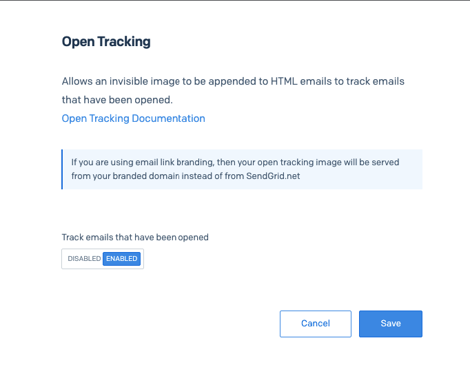 SendGrid Open Tracking